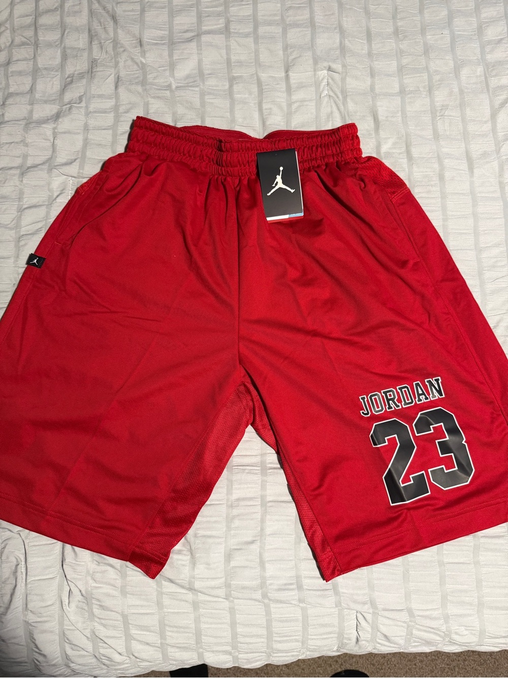 Jordan Men's Red Athletic Basketball Shorts with 23 Graphic